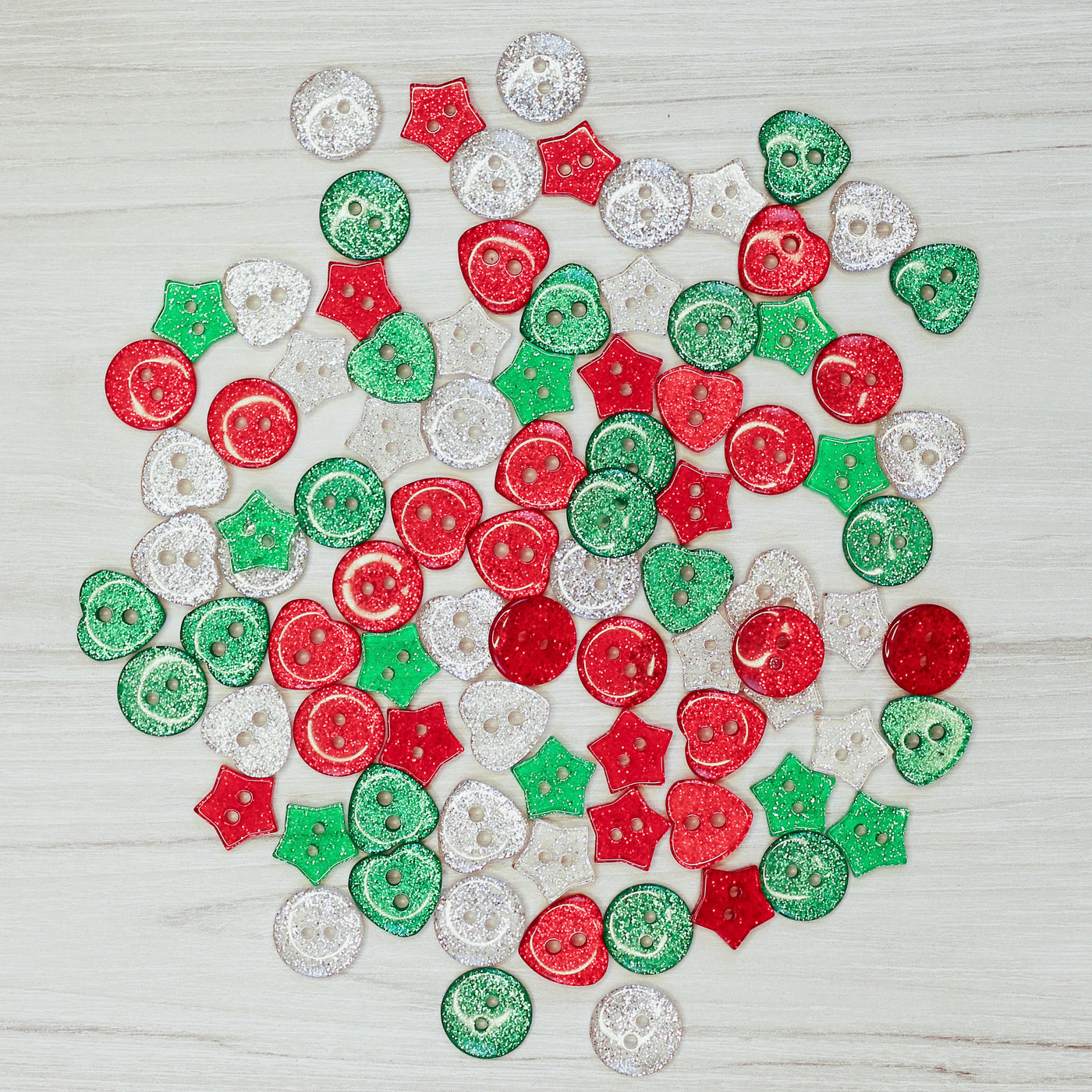 Holiday Glitter Buttons