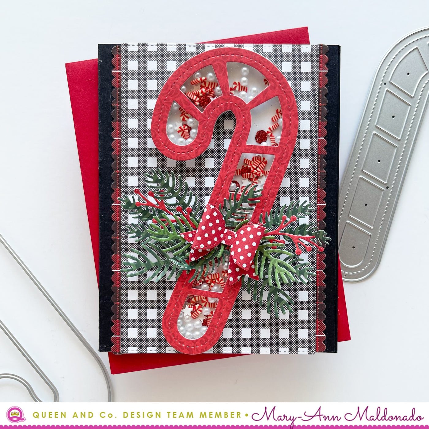 Candy Cane Shaped Card