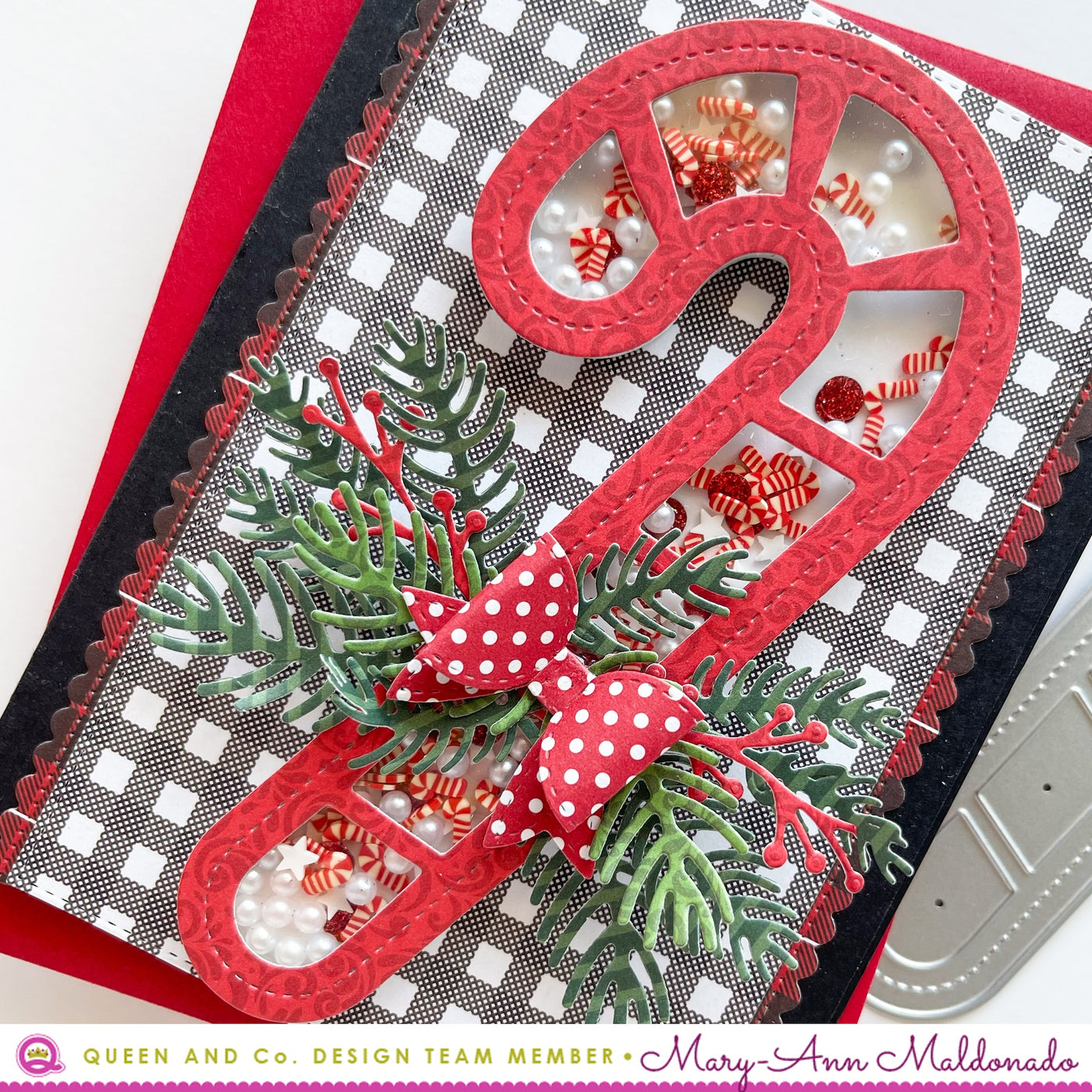 Candy Cane Shaped Card