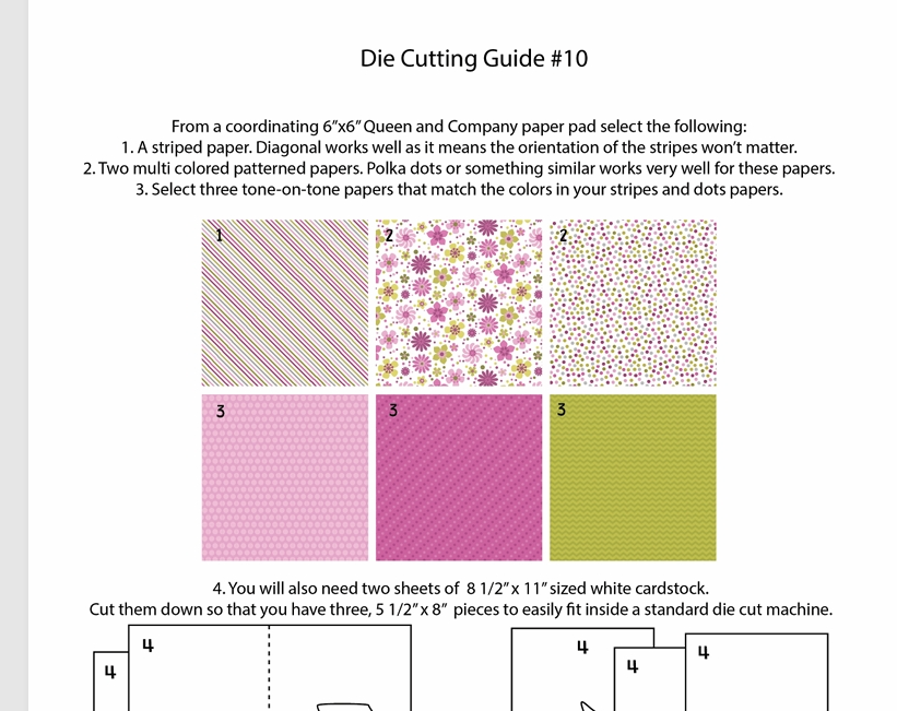 Die Cutting Guide 10 - Rewards Only Purchase
