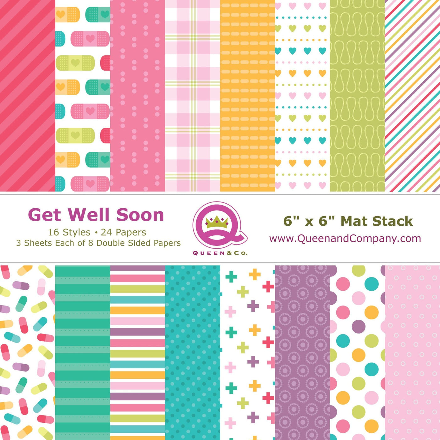 Get Well Patterned Paper Pad